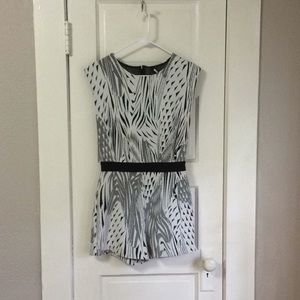Black and white knit romper